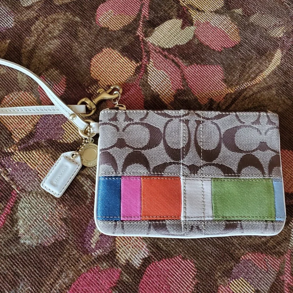 Coach Signature Stripe Wristlet A0749-40542 - Picture 3 of 8